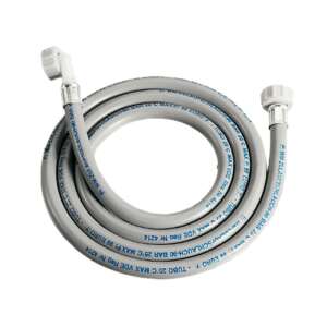 Mosógép bekötő tömlő, 2 méter hosszú, szürke, csatlakozókkal - Háztartási nagygép kiegészítő