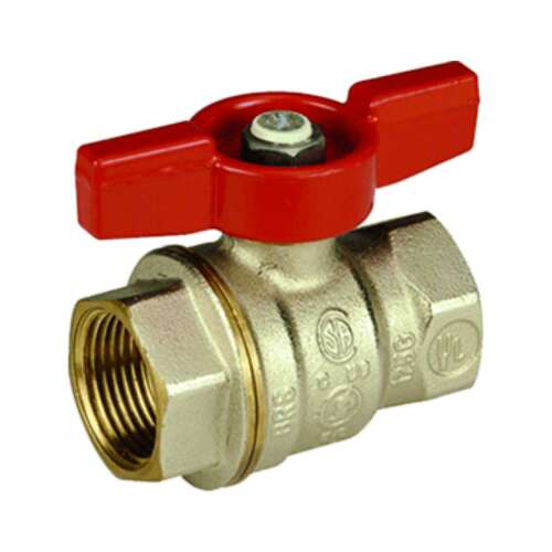 Giacomini R911 DADO golyóscsap, 1 hüvelyk, 185°C, sárgaréz, piros fogantyú