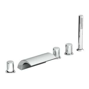 RAVAK WF 025.00 kádperemre szerelhető kádtöltő csaptelep zuhanyszettel, króm kivitelben - Ravak