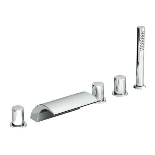 RAVAK WF 025.00 kádperemre szerelhető kádtöltő csaptelep zuhanyszettel, króm kivitelben