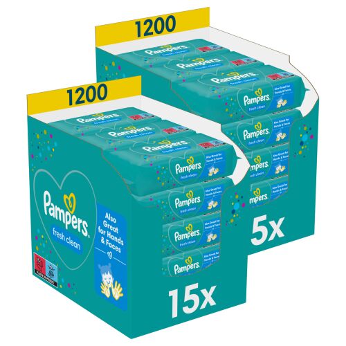 Pampers Fresh Clean мокри кърпички 2x1200бр. 145391667