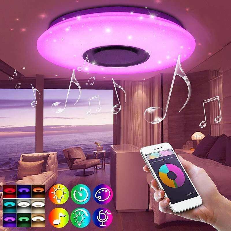 Smart Lamp - Intelligens RGBW mennyezeti UFO  lámpa Bluetooth hangszóróval, 3000-6500K 
