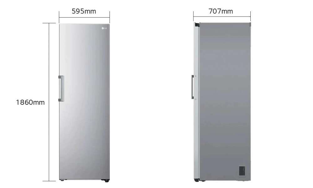 Lg glt51pzgsz hűtőszekrény, 386 l, 186 cm, e energiaosztály, inox
