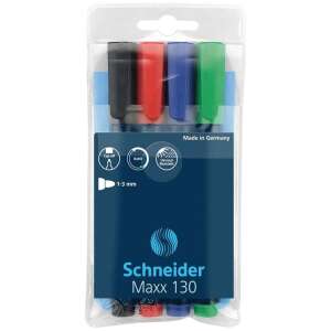 Alkoholos marker készlet, 1-3mm, kerek hegyű hegyű, Schneider Maxx 130, 4 klf. szín 94101218 