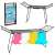 Massido expandable metal clothes drying rack, black, 260x60cm, with clothes drying on it