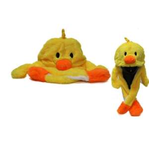 Kacsa sapka mozgatható fülekkel, pihe-puha, sárga