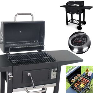 Grill BBQ cu cărbune Landgraf cu înălțime reglabilă a grătarului, termometru