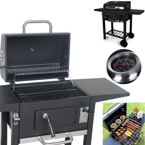 Grill BBQ cu cărbune Landgraf cu înălțime reglabilă a grătarului, termometru