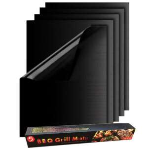 5 seturi de covorașe de grătar antiaderente rezistente la căldură, 40 x 33 cm, reutilizabile, ușor de curățat - Foi de copt rezistente la căldură