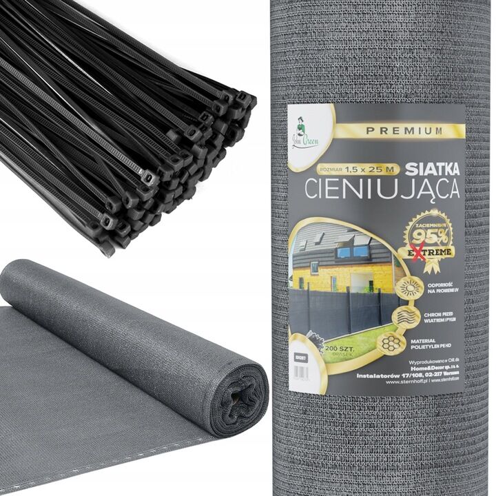 E-shop JohnGreen Tieniaca sieť s 95% tienením 1,5x25m 140g/m2 +200 káblo...