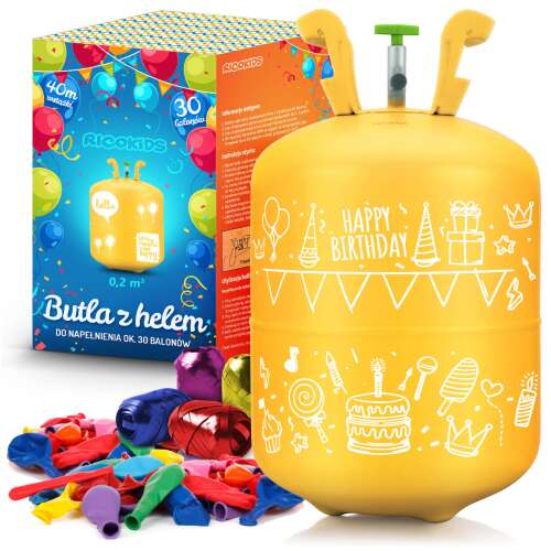 Ricokids 0,20m3 boca helija za 30 balona + 30 balona i 40m vrpce
