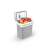 Hyundai MC18 18L car cooler, grey, open, with food and drinks