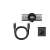 Logitech MX Brio 4K webcam package contents: webcam, USB-C cable, mounting clip