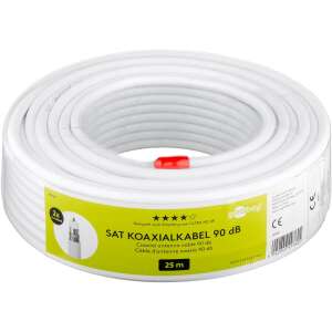 Goobay 49760 25m weißes Koaxialantennenkabel, Sat-TV, Digital-TV, HDTV, Full HD, 1080p - Goobay
