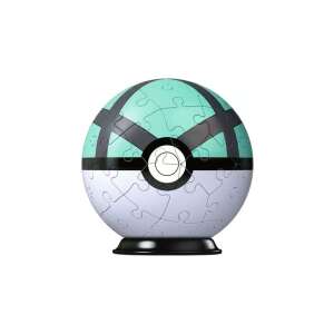 Zusammengebautes Ravensburger Pokémon Netzball 3D Puzzle, zeigt das fertige Produkt - Puzzle & Rätsel