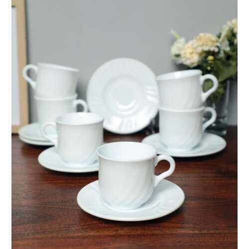 OPÁL csésze készlet  aljjal  6 *22 cl