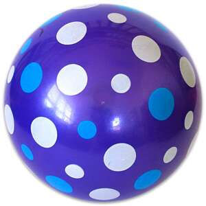 Piłka gumowa z białymi i niebieskimi kropkami - 22 cm 94152949 - Gry i sprzęt na świeżym powietrzu
