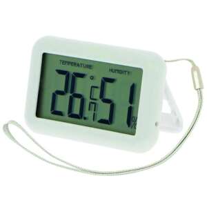 Digital indoor thermometer and hygrometer with string, measures temperature and humidity, -10 to +50°C, 10 to 99%rH, °C/°F switchable, min/max function - Room Thermometer