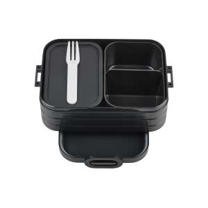 Mepal Bento midi 900ml schwarze Lunchbox mit Fächern und Gabel - Mepal