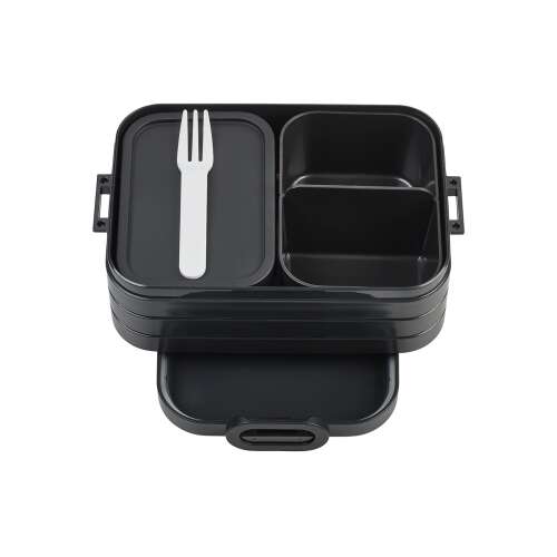 Mepal Bento midi 900ml schwarze Lunchbox mit Fächern und Gabel