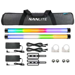 Nanlite PavoTube II 15X RGBWW LED Pixel Tube stúdió lámpa készlet, 2 db / csomag, tartalmazza a lámpákat, a hálózati adaptereket, a rögzítő konzolokat és a hordtáskát - Stúdiófény és Reflektor