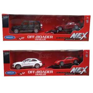 Welly Kisautó Pótkocsival - Fém Modell - 1:32