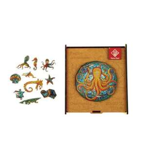 Panta Plast wooden puzzle with octopus and sea creatures, 90 pieces - Puzzle