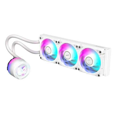 Gigabyte Aorus Waterforce X II 360 Ice ARGB CPU folyadékhűtő, fehér, 3 ventilátor, RGB világítás - Gigabyte