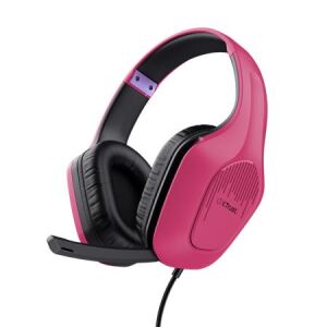 Trust GXT 415P Zirox Pink Gaming Headset angled view - Gaming