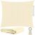 Beige square shade sail with ropes and metal ring detail