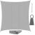 Square gray shade sail with ropes and mounting hardware