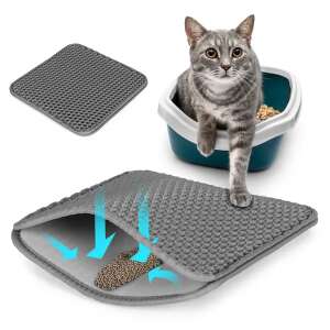Grey Double Layer Litter Tray Mat TR-1030 - Ideal for Cats