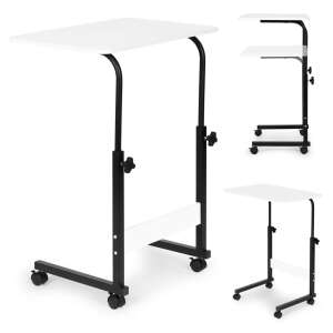 ModernHome Mobil Asztal, Laptop Asztal Magasságállítással, Kerékzárakkal, MDF Tetejű - Több nézetből készült kollázs - ModernHOME