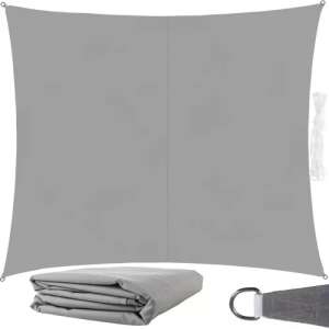 Gardlov Grey Square Shade Sail 3x2m with ropes and hardware - Awning & Shade