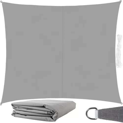 Gardlov Grey Square Shade Sail 3x2m with ropes and hardware