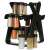 Black rotating spice rack with 18 glass jars, perfect for organizing your spices