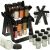 Ikonka Black Rotating Spice Rack with Jars Collage