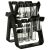Ikonka Black Rotating Spice Rack with Empty Glass Jars