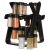 Ikonka Black Rotating Spice Rack Filled with Colorful Spices
