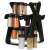 Black rotating spice rack with 18 glass jars, perfect for organizing your spices
