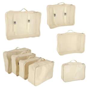 Bőrönd Rendszerezők 8-teiliges Beige Reisegepäck-Organizer-Set - Koffersortierer