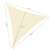 Diagram showing dimensions of beige triangular sun sail