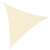 Beige triangular sun sail with metal rings