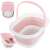 Összecsukható lábmasszázs tál fogantyúval, rózsaszín szilikon párnákkal kollázs