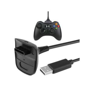 Xbox 360 controller charging cable connected to gamepad - Controller charging station