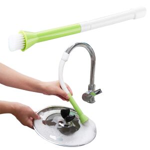 Faucet brush extender cleaning a lid, kitchen cleaning tool - Cleaning