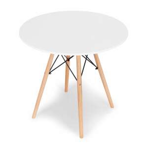 Modern fehér kerek étkezőasztal kis helyekre - ModernHOME