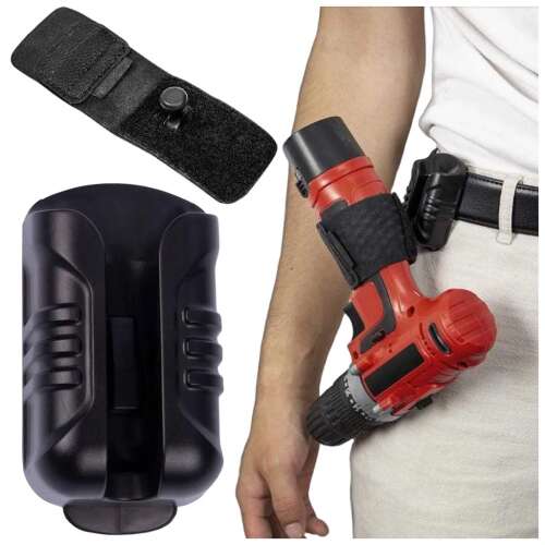 Suport negru pentru burghiu cu clip de centură, pentru burghie fără fir, accesoriu pentru centura de scule