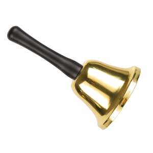 Arany karácsonyi csengő fekete fogantyúval, karácsonyi dísz - OEM