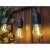 Kertészeti Branda 10 LED E27 10m string lights with warm white bulbs, close-up of bulbs hanging on a wooden fence
